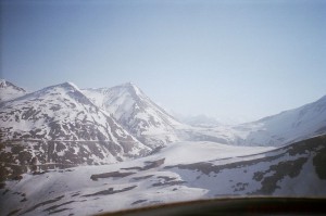 Aerail view of Lahaul valley in winter