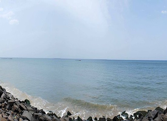 Beach Promenade at Pondicherry panorama