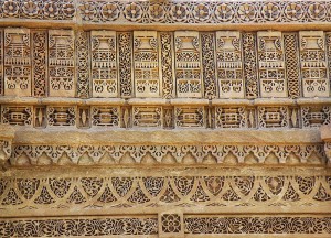 Details of stone carving at Adalaj Stepwell