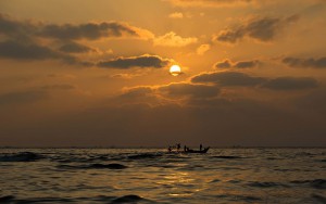 Sunrise at Chennai Marina beach