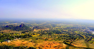 Arieal View from Maa Bamleshwari Devi Temple on a hilltop