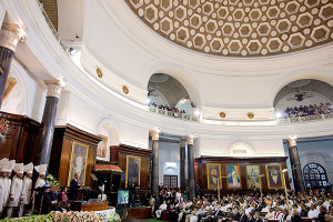 Barack Obama at Parliament of India in New Delhi addressing Joint session of both houses 2010