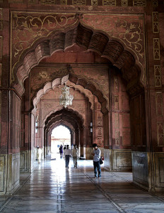 Detail of the arches inside Jama Masjid Delhi