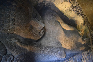 Reclining Buddha at cave
